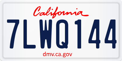 CA license plate 7LWQ144