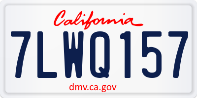 CA license plate 7LWQ157