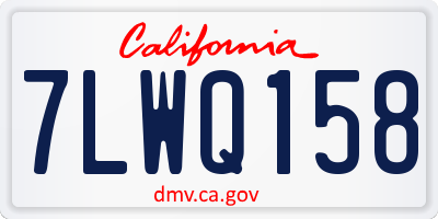 CA license plate 7LWQ158