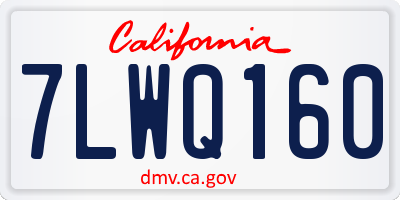 CA license plate 7LWQ160