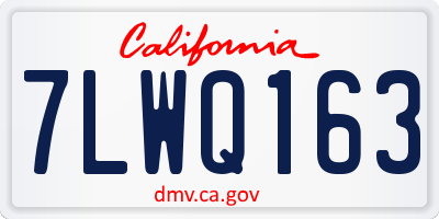 CA license plate 7LWQ163