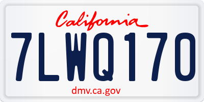 CA license plate 7LWQ170