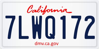 CA license plate 7LWQ172