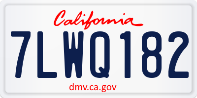 CA license plate 7LWQ182