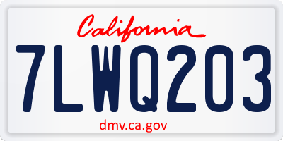 CA license plate 7LWQ203