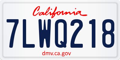 CA license plate 7LWQ218