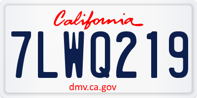 CA license plate 7LWQ219