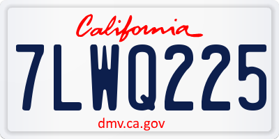 CA license plate 7LWQ225