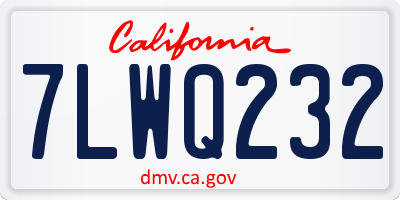 CA license plate 7LWQ232