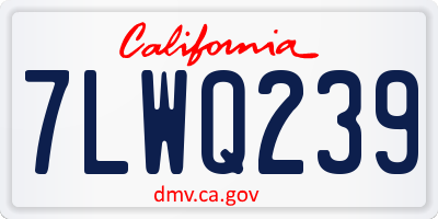 CA license plate 7LWQ239