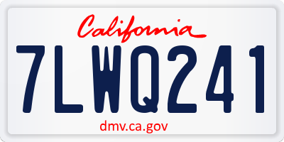 CA license plate 7LWQ241
