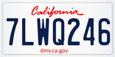 CA license plate 7LWQ246