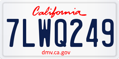 CA license plate 7LWQ249
