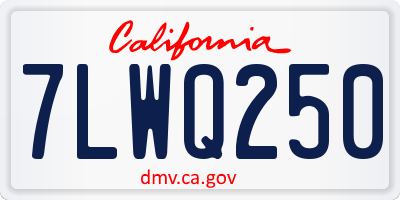 CA license plate 7LWQ250
