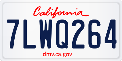 CA license plate 7LWQ264