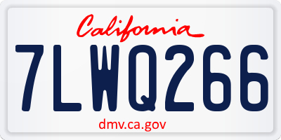 CA license plate 7LWQ266