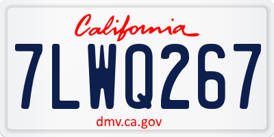 CA license plate 7LWQ267