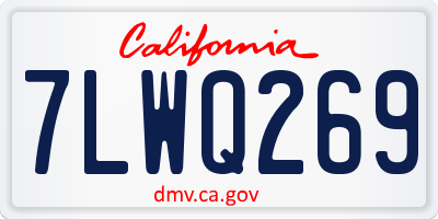 CA license plate 7LWQ269