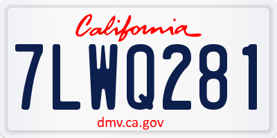 CA license plate 7LWQ281