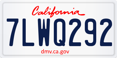 CA license plate 7LWQ292