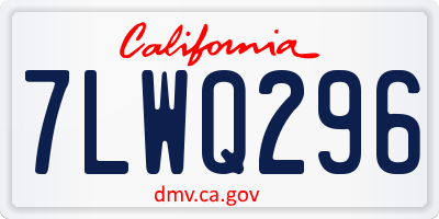 CA license plate 7LWQ296