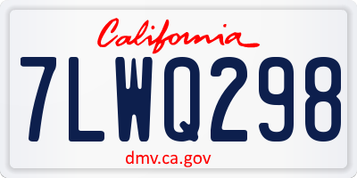 CA license plate 7LWQ298