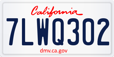 CA license plate 7LWQ302