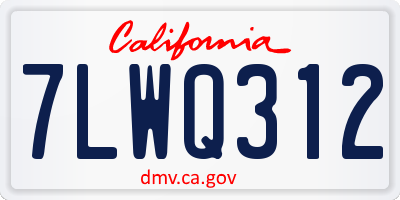 CA license plate 7LWQ312
