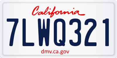 CA license plate 7LWQ321