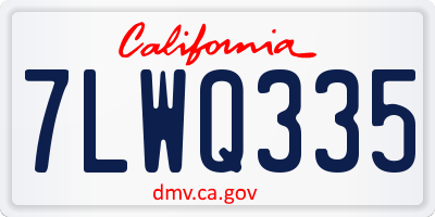 CA license plate 7LWQ335