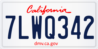 CA license plate 7LWQ342