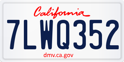 CA license plate 7LWQ352
