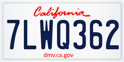 CA license plate 7LWQ362