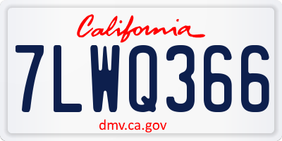 CA license plate 7LWQ366
