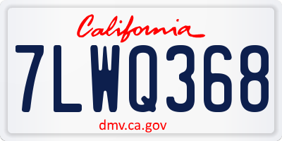 CA license plate 7LWQ368