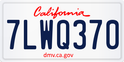 CA license plate 7LWQ370