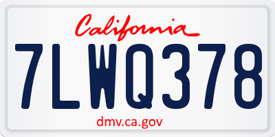 CA license plate 7LWQ378
