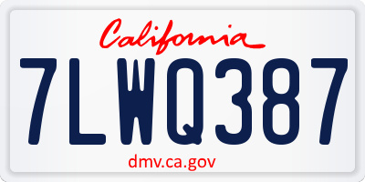 CA license plate 7LWQ387
