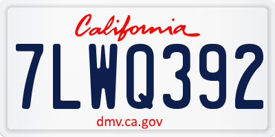 CA license plate 7LWQ392