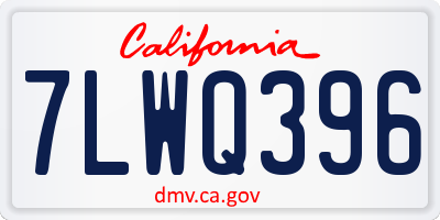 CA license plate 7LWQ396