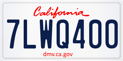 CA license plate 7LWQ400