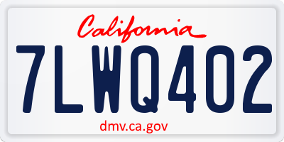 CA license plate 7LWQ402