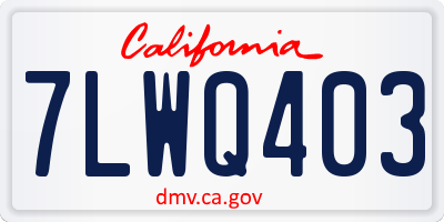 CA license plate 7LWQ403