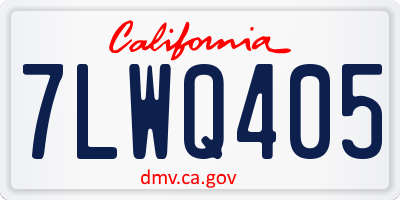 CA license plate 7LWQ405