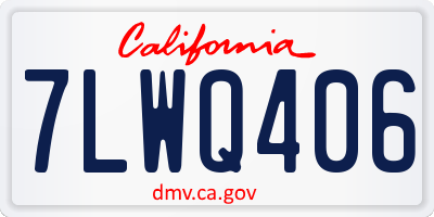 CA license plate 7LWQ406