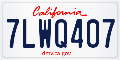 CA license plate 7LWQ407
