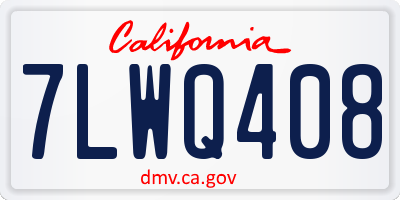 CA license plate 7LWQ408