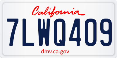 CA license plate 7LWQ409