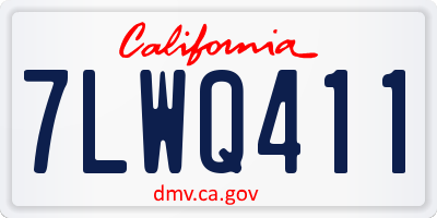 CA license plate 7LWQ411