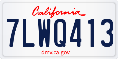 CA license plate 7LWQ413